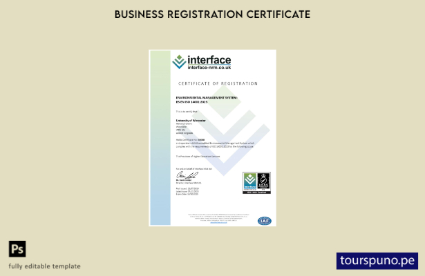 listo para imprimir Certificado de registro de interfaz del Reino Unido Plantill